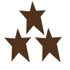 Brown Rustic Look Tin Star - 1-3/4" - 3/pkg